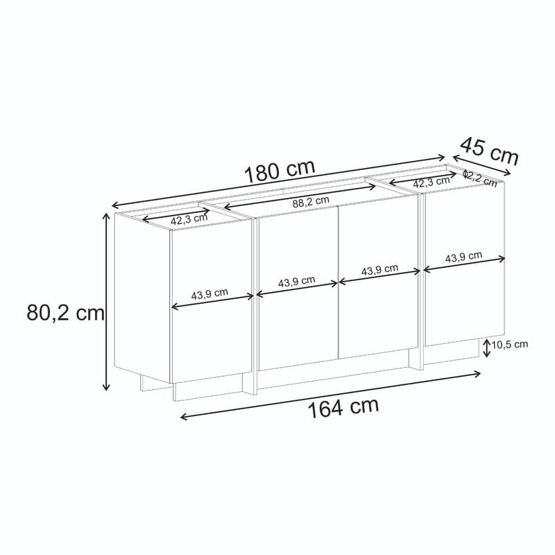 Sorlan Konsollbord 180 cm - Antrasitt/Svart - Møbler - Bord - Avlastningsbord - Gangbord