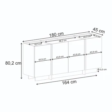 Sorlan Konsollbord 180 cm - Milano Walnut - Møbler - Bord - Avlastningsbord - Gangbord