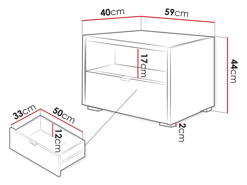 Sovren Nattbord 59 cm - Brun - Møbler - Bord - Avlastningsbord - Sengebord & nattbord