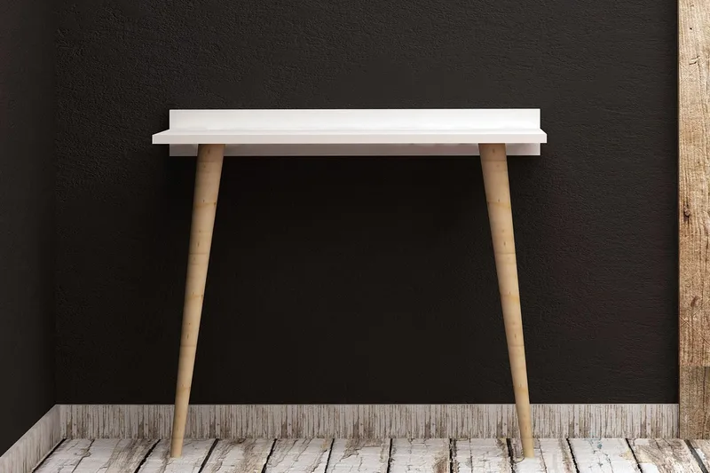 Sqandie Veggmontert Skrivebord 80 cm i Tre med Eikeutseende, Hvit
