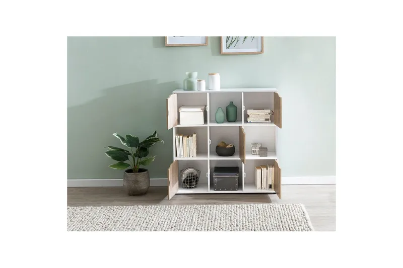 Stående hylle Wohnling Massa Melaminbelagt Sponplate med Oppbevaringsplass 5 Dører Moderne - Oppbevaring - Hyller - Hylleplan & hyllekonsoll