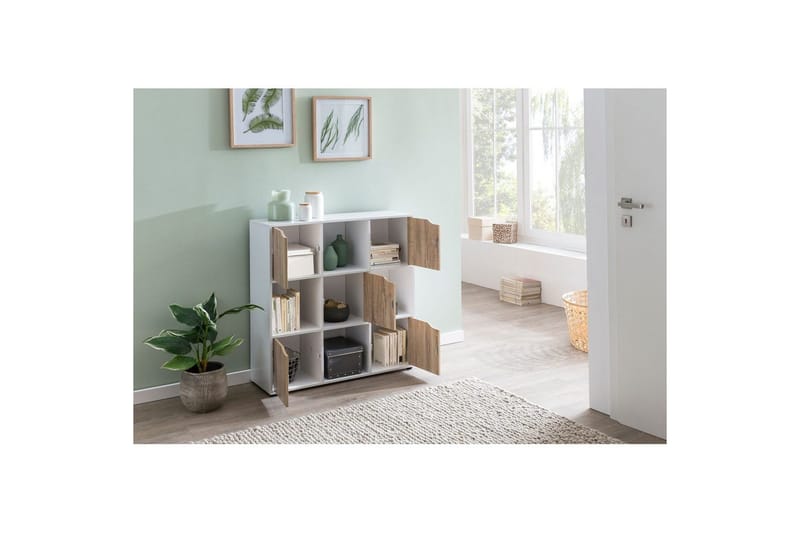 Stående hylle Wohnling Massa Melaminbelagt Sponplate med Oppbevaringsplass 5 Dører Moderne - Oppbevaring - Oppbevaringsmøbler - Sideboard & skjenker