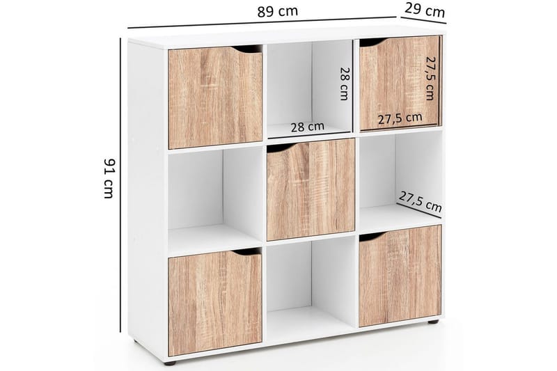 Stående hylle Wohnling Massa Melaminbelagt Sponplate med Oppbevaringsplass 5 Dører Moderne - Oppbevaring - Oppbevaringsmøbler - Sideboard & skjenker