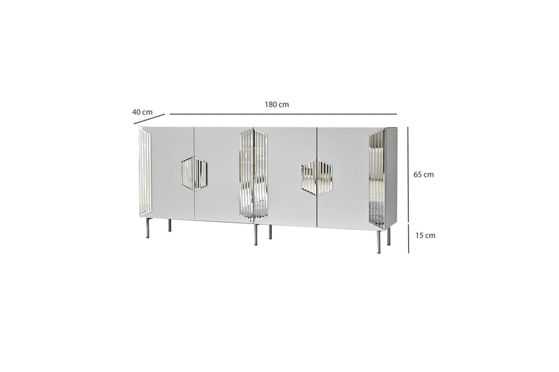 Stedum Konsollbord 180 cm - Hvit/Sølv - Gangbord - Konsollbord