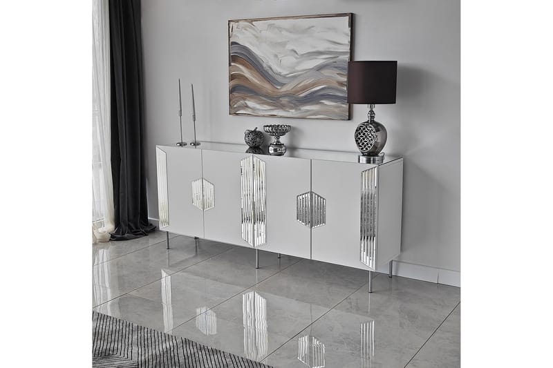 Stedum Konsollbord 180 cm - Hvit/Sølv - Gangbord - Konsollbord
