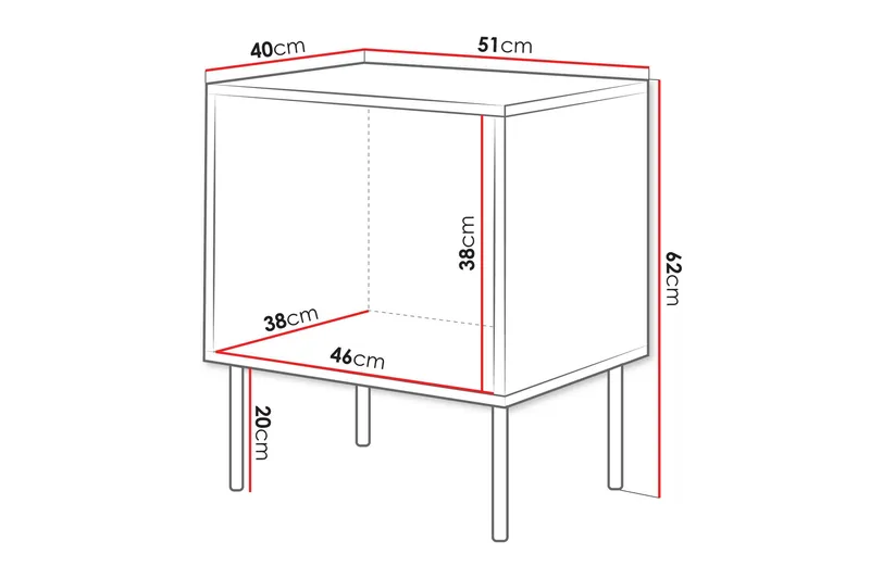 Stintino Nattbord 51 cm - Beige/Brun - Møbler - Bord - Avlastningsbord - Sengebord & nattbord