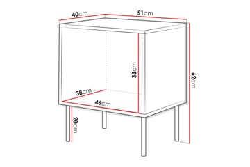 Stintino Nattbord 51 cm - Svart/Brun - Møbler - Bord - Avlastningsbord - Sengebord & nattbord