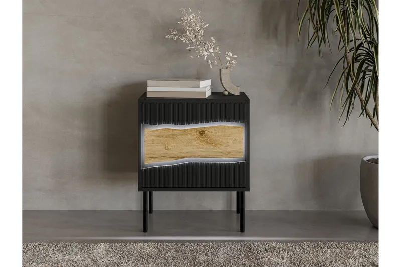 Stintino Nattbord 51 cm - Svart/Brun - Møbler - Bord - Avlastningsbord - Sengebord & nattbord