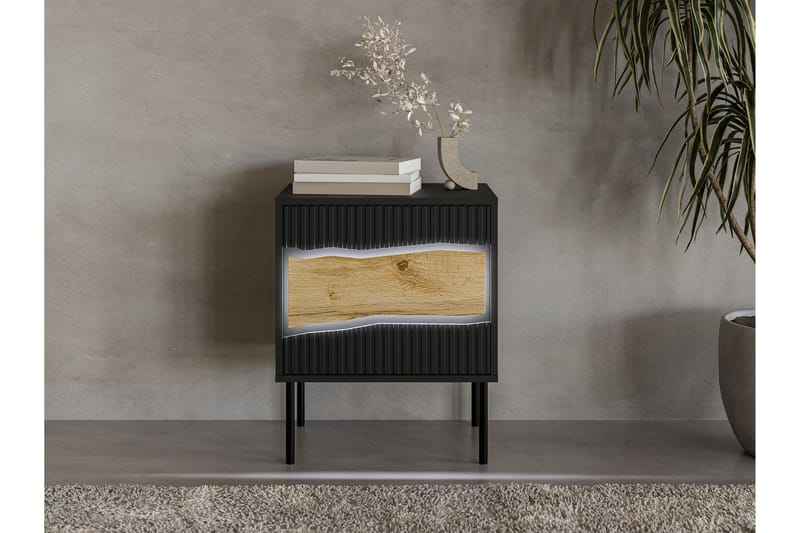 Stintino Nattbord 51 cm - Svart/Brun - Møbler - Bord - Avlastningsbord - Sengebord & nattbord