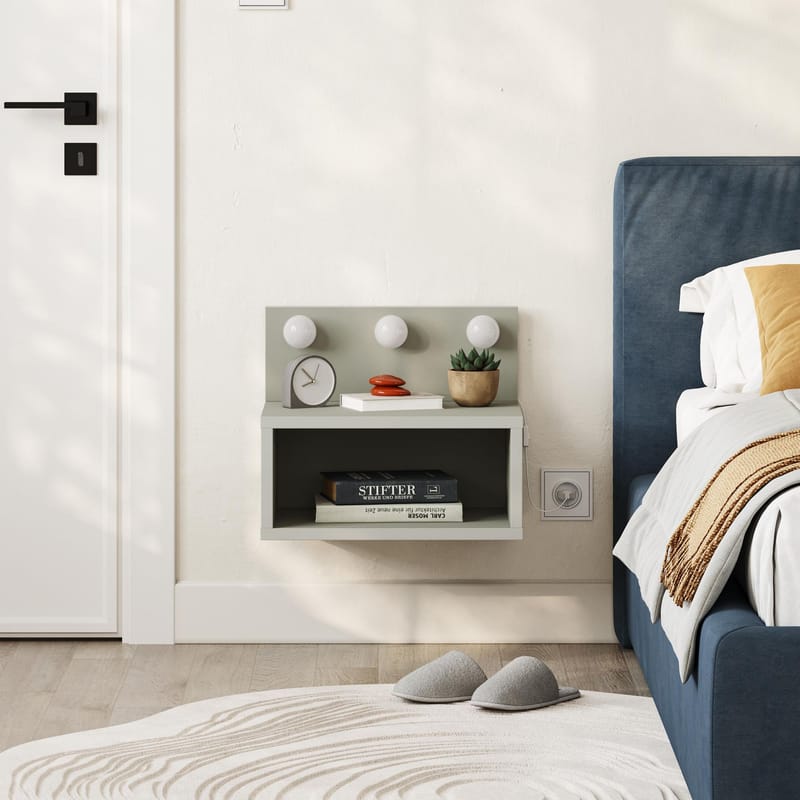 Sumira Nattbord 40 cm - Ash Green - Møbler - Bord - Avlastningsbord - Sengebord & nattbord