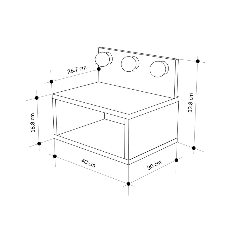 Sumira Nattbord 40 cm - Hvit - Møbler - Bord - Avlastningsbord - Sengebord & nattbord