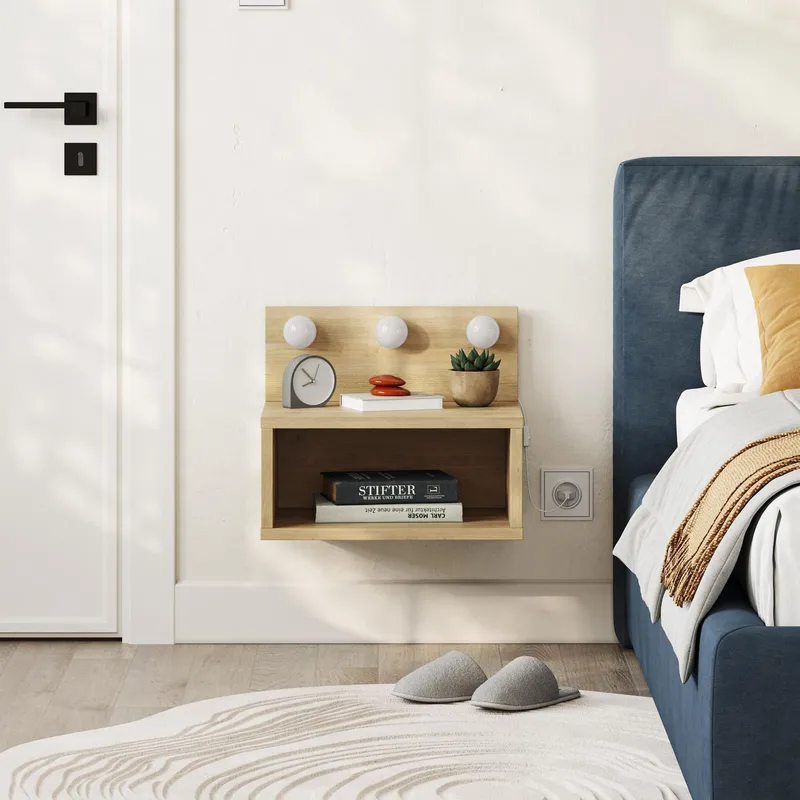 Sumira Nattbord 40 cm - Sapphire Oak - Møbler - Bord - Avlastningsbord - Sengebord & nattbord