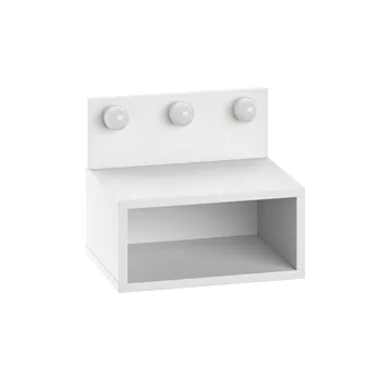 Sumira Veggmontert Nattbord 40 cm, Oppbevaring med Hylle og LED-belysning - Hvit - Møbler - Bord - Avlastningsbord - Sengebord & nattbord