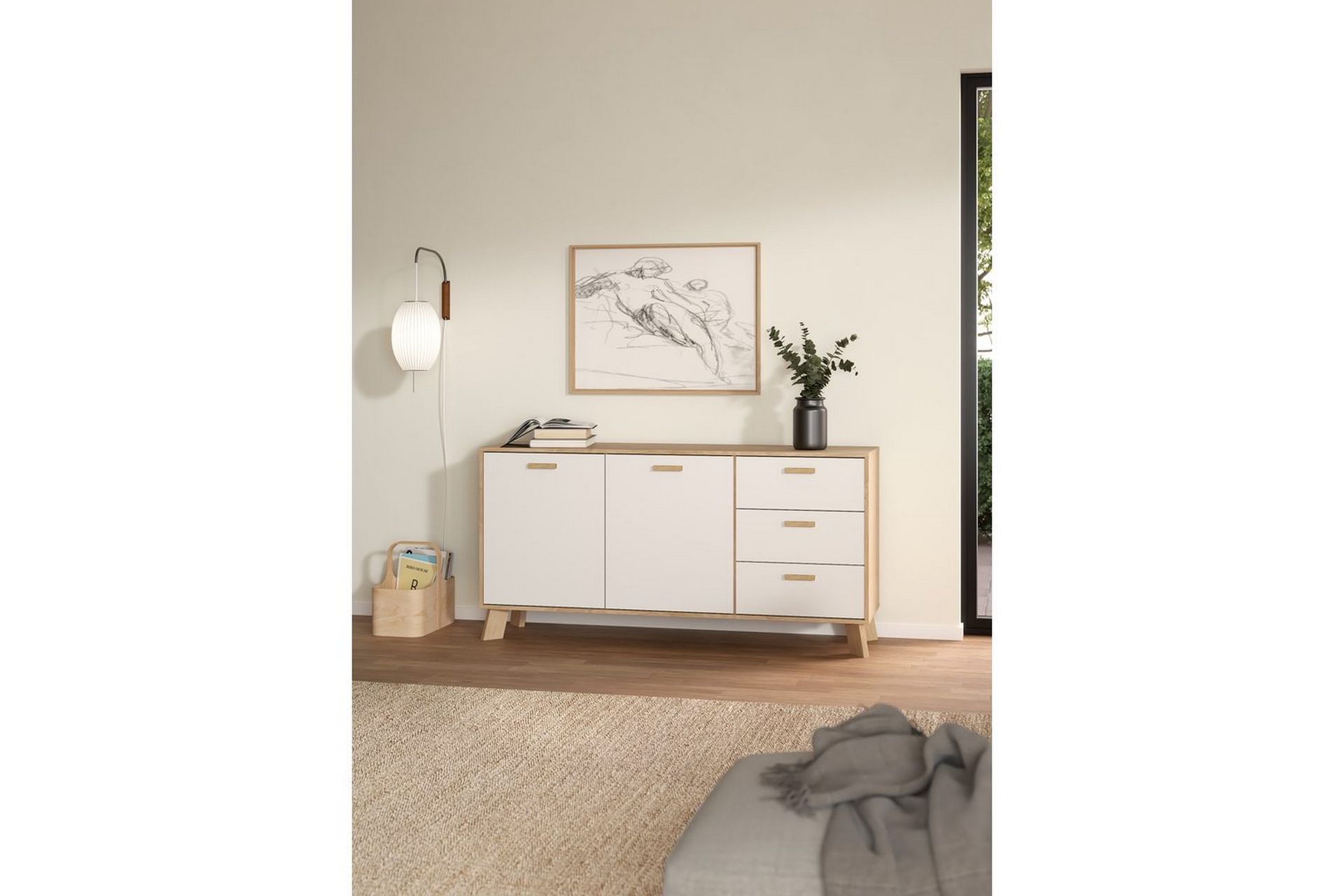 Sumita Konsollbord 147 cm - Hvit/Natur - Møbler - Bord - Avlastningsbord - Gangbord