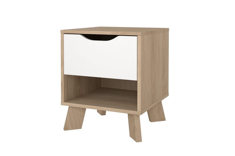 Sumita Nattbord 40 cm - Brun/Hvit - Møbler - Bord - Avlastningsbord - Sengebord & nattbord