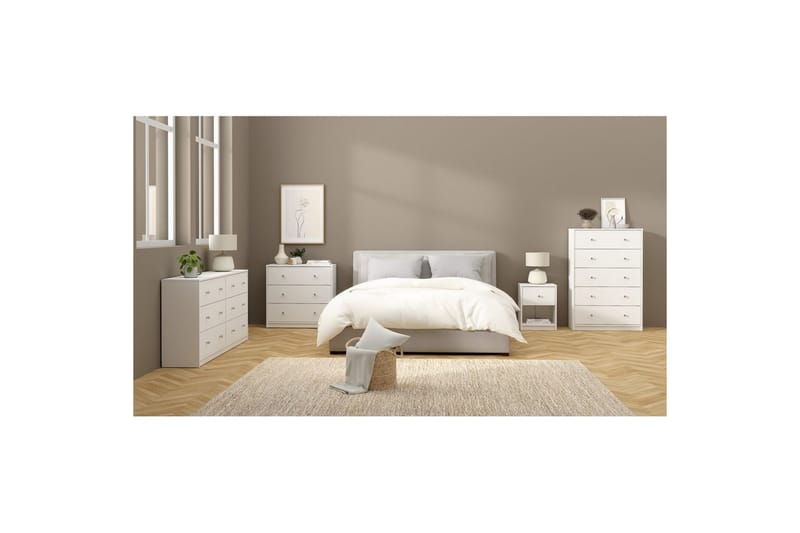 Sundra Nattbord 38 cm - Hvit - Møbler - Bord - Avlastningsbord - Sengebord & nattbord