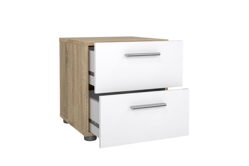 Suntia Nattbord 40 cm - Hvit/Natur - Møbler - Bord - Avlastningsbord - Sengebord & nattbord