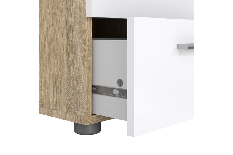 Suntia Nattbord 40 cm - Hvit/Natur - Møbler - Bord - Avlastningsbord - Sengebord & nattbord