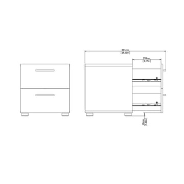 Suntia Nattbord med 2 skuffer 40x40x42 cm - Møbler - Bord - Avlastningsbord - Sengebord & nattbord
