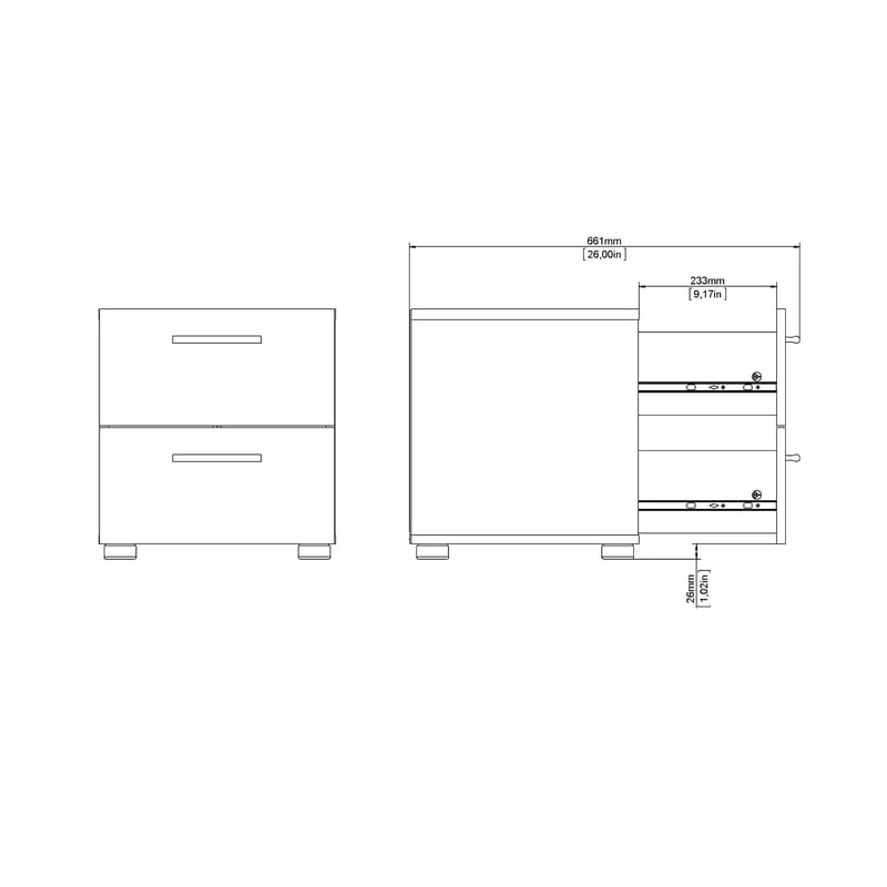 Suntia Nattbord med 2 skuffer 40x40x42 cm - Møbler - Bord - Avlastningsbord - Sengebord & nattbord