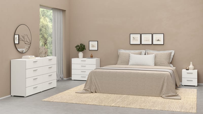 Suntia Nattbord med 2 skuffer 40x40x42 cm - Møbler - Bord - Avlastningsbord - Sengebord & nattbord