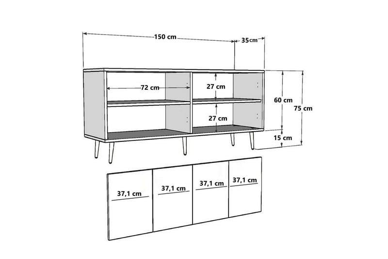 Swirl Konsollbord 150 cm - Hvit/Sølv - Møbler - Bord - Avlastningsbord - Gangbord