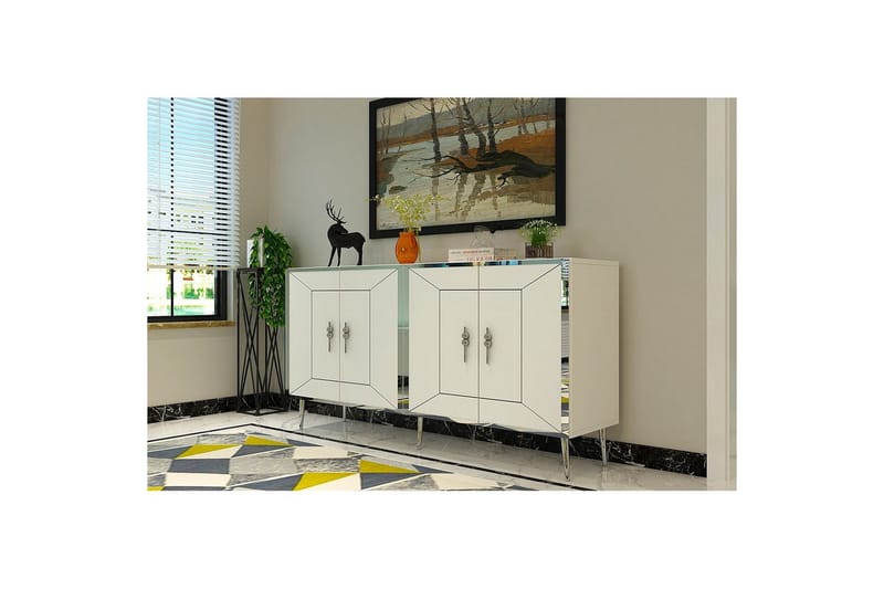 Swirl Konsollbord 150 cm - Hvit/Sølv - Møbler - Bord - Avlastningsbord - Gangbord