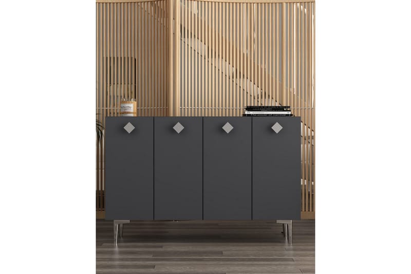 Sylas Konsollbord 120x120 cm - Antrasitt/Sølv - Møbler - Bord - Avlastningsbord - Gangbord