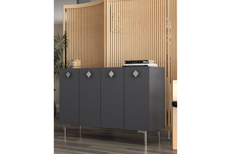 Sylas Konsollbord 120x120 cm - Antrasitt/Sølv - Møbler - Bord - Avlastningsbord - Gangbord