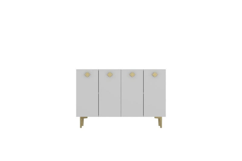 Sylas Konsollbord 120x120 cm - Hvit/Gull - Møbler - Bord - Avlastningsbord - Gangbord