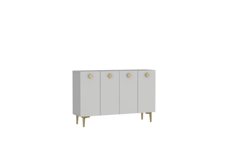 Sylas Konsollbord 120x120 cm - Hvit/Gull - Møbler - Bord - Avlastningsbord - Gangbord