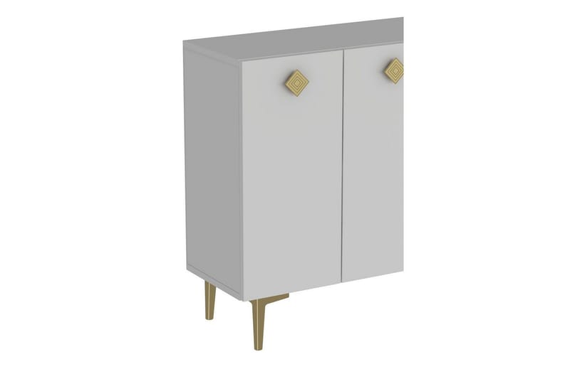 Sylas Konsollbord 120x120 cm - Hvit/Gull - Møbler - Bord - Avlastningsbord - Gangbord