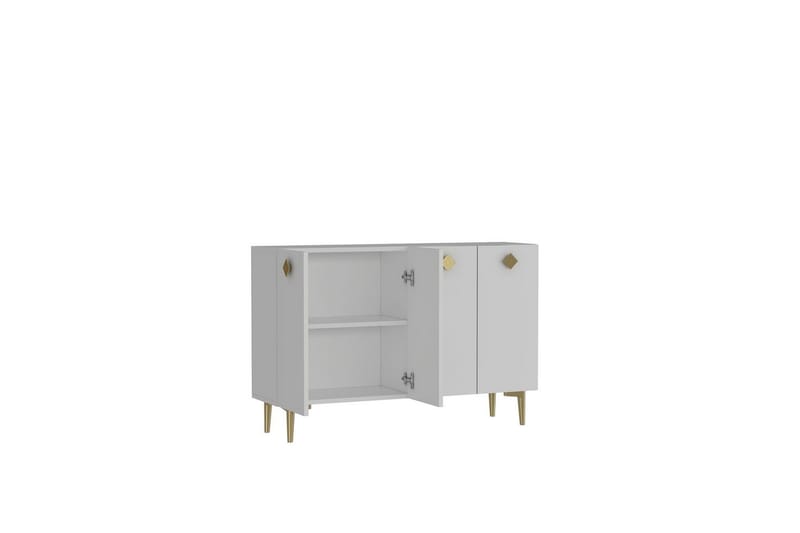 Sylas Konsollbord 120x120 cm - Hvit/Gull - Møbler - Bord - Avlastningsbord - Gangbord