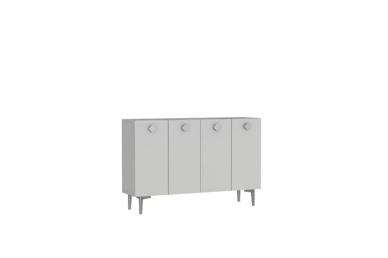 Sylas Konsollbord 120x120 cm - Hvit/Sølv - Møbler - Bord - Avlastningsbord - Gangbord