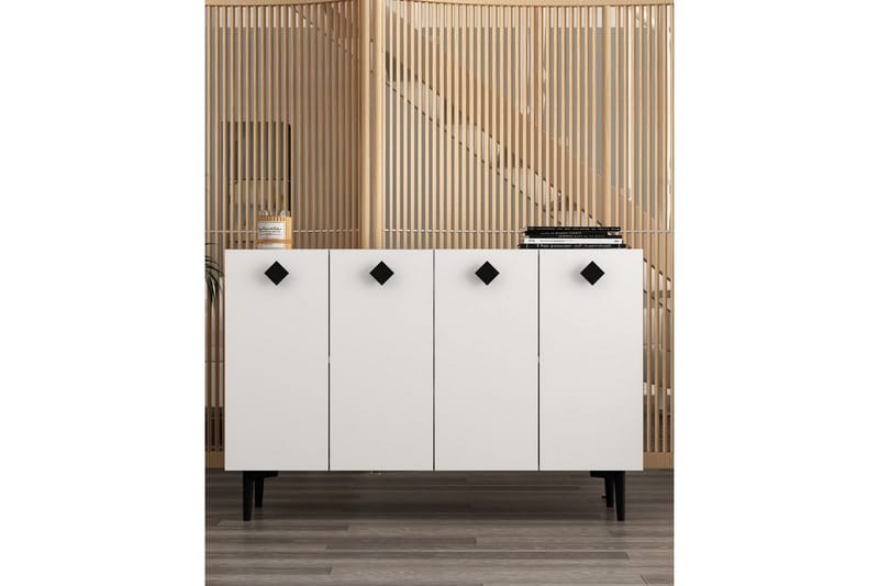 Sylas Konsollbord 120x120 cm - Hvit/Svart - Møbler - Bord - Avlastningsbord - Gangbord