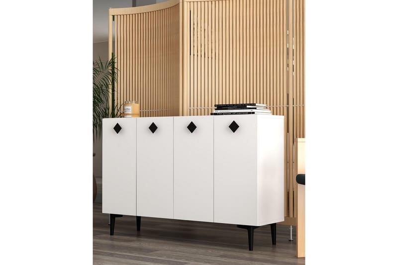 Sylas Konsollbord 120x120 cm - Hvit/Svart - Møbler - Bord - Avlastningsbord - Gangbord