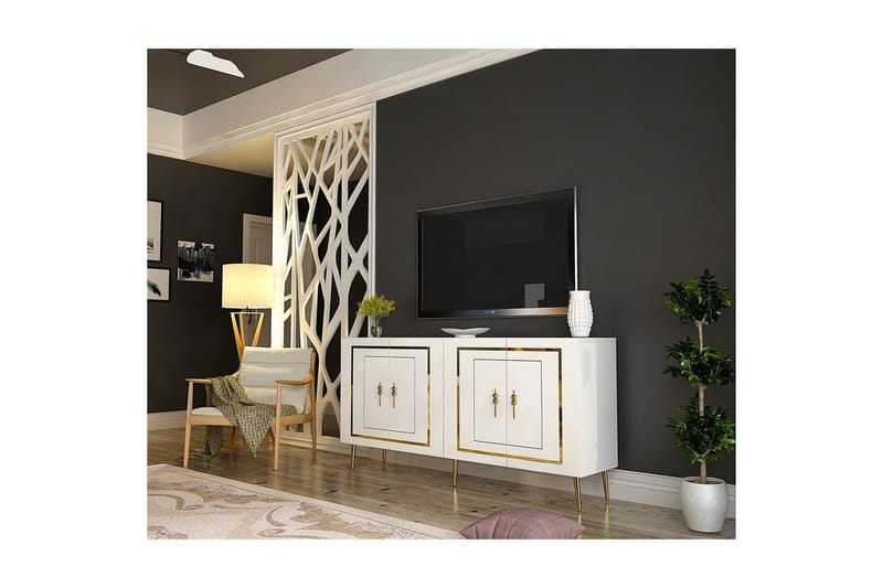 Talon Konsollbord 150 cm - Hvit/Gull - Møbler - Bord - Avlastningsbord - Gangbord