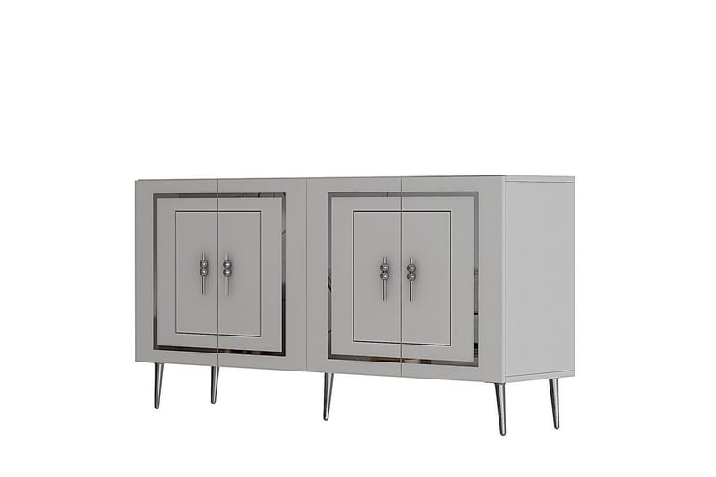 Talon Konsollbord 150 cm, Hvit/Sølv