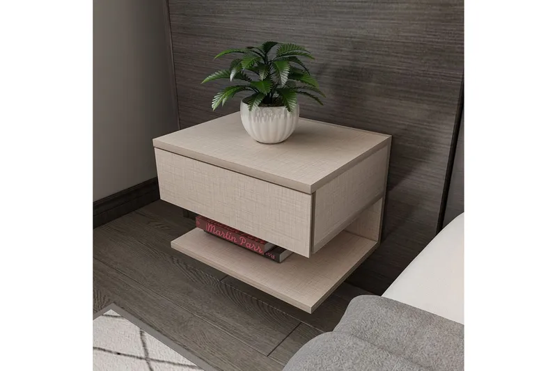 Telo Nattbord 45 cm - Beige - Møbler - Bord - Avlastningsbord - Sengebord & nattbord