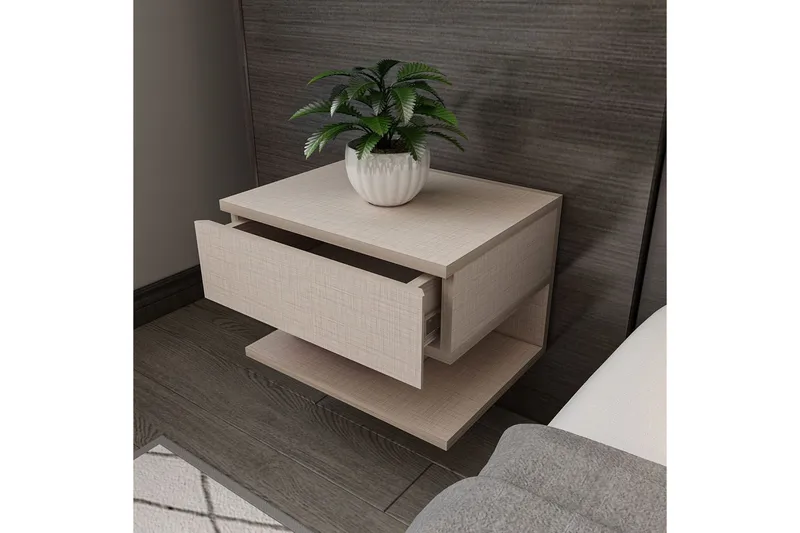 Telo Nattbord 45 cm - Beige - Møbler - Bord - Avlastningsbord - Sengebord & nattbord