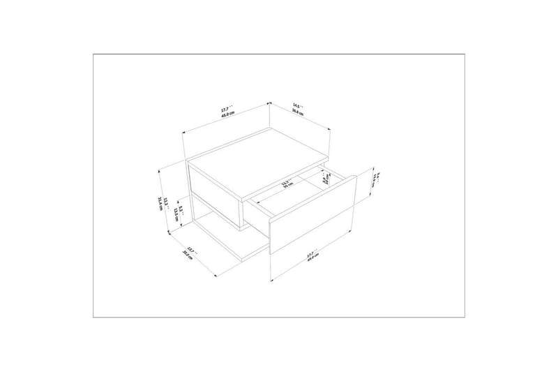 Telo Nattbord 45 cm - Hvit - Møbler - Bord - Avlastningsbord - Sengebord & nattbord