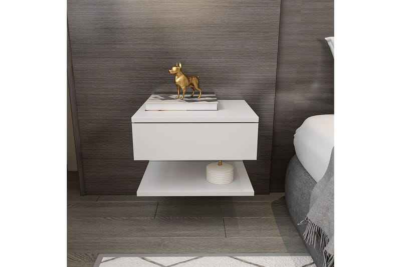 Telo Nattbord 45 cm - Hvit - Møbler - Bord - Avlastningsbord - Sengebord & nattbord