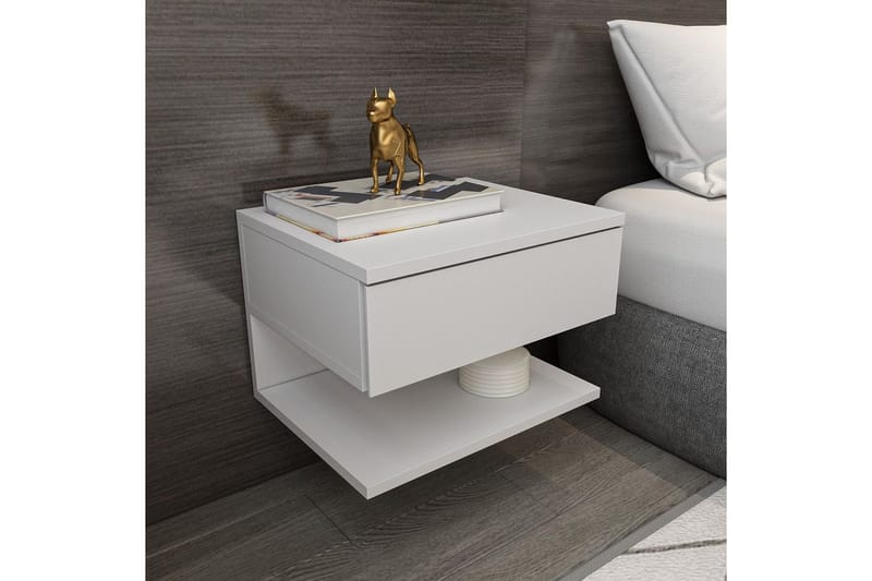 Telo Nattbord 45 cm - Hvit - Møbler - Bord - Avlastningsbord - Sengebord & nattbord