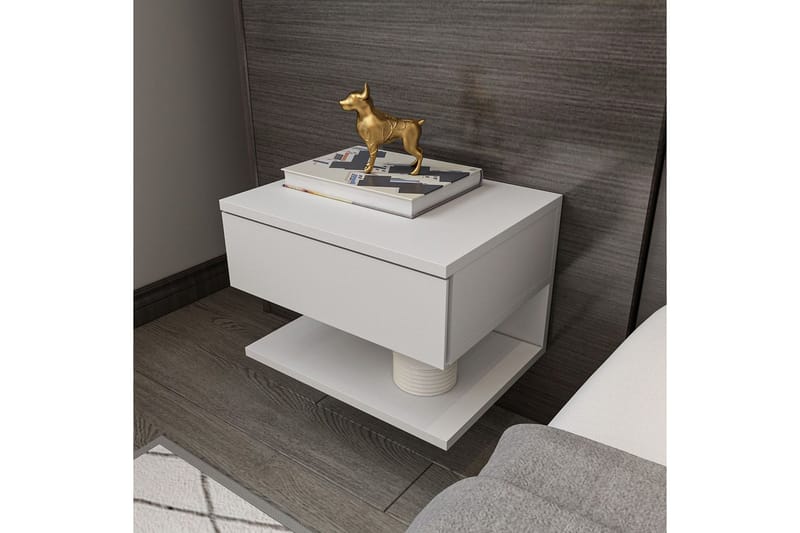 Telo Nattbord 45 cm - Hvit - Møbler - Bord - Avlastningsbord - Sengebord & nattbord