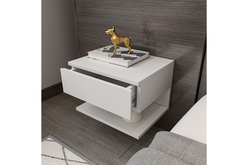 Telo Nattbord 45 cm - Hvit - Møbler - Bord - Avlastningsbord - Sengebord & nattbord