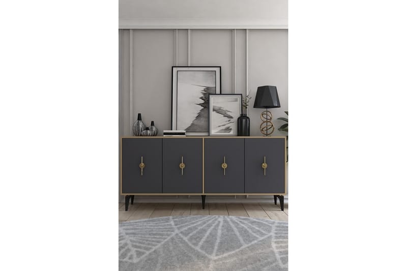 Thylen Konsollbord 180 cm - Eik/Antrasitt - Møbler - Bord - Avlastningsbord - Gangbord