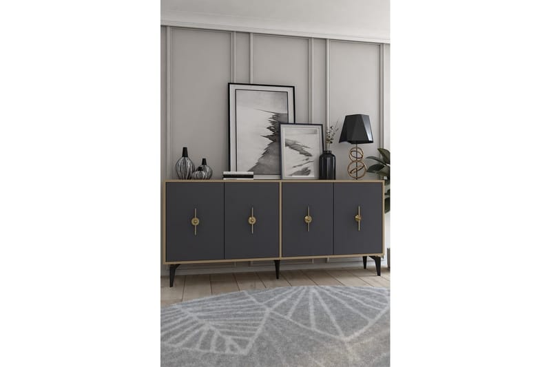 Thylen Konsollbord 180 cm - Eik/Antrasitt - Møbler - Bord - Avlastningsbord - Gangbord