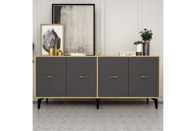 Thyros Konsollbord 180 cm - Eik/Antrasitt - Møbler - Bord - Avlastningsbord - Gangbord