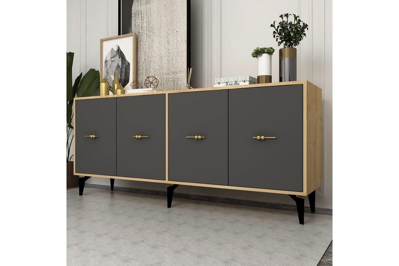 Thyros Konsollbord 180 cm - Eik/Antrasitt - Møbler - Bord - Avlastningsbord - Gangbord