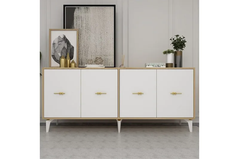 Thyros Konsollbord 180 cm - Eik/Hvit - Møbler - Bord - Avlastningsbord - Gangbord